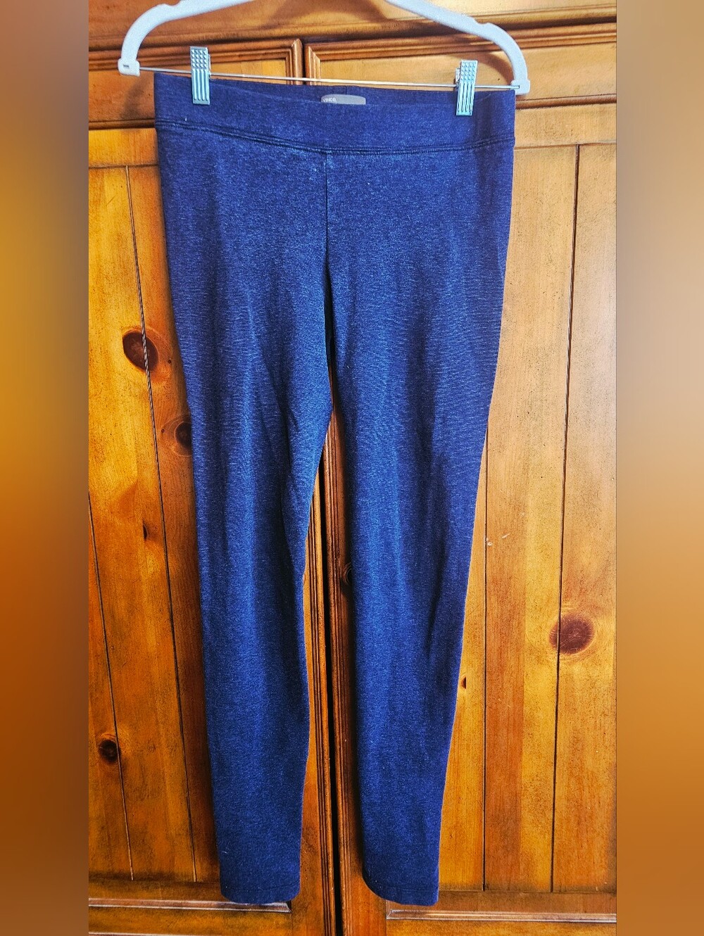 Vince Blue Heathered Jersey Knit Elastic Waist Leggings Medium
